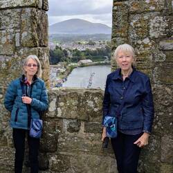 Two tourists up the tower