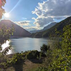 Blick von unserer Terrasse auf den Stausee