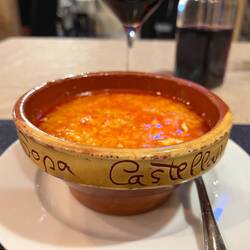 Sopa Castillano, a local speciality - garlic soup