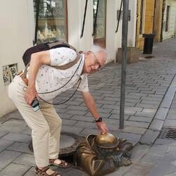 De beroemde " werkende man" die een luchtje schept