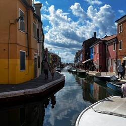 A canal in colorful Burano.