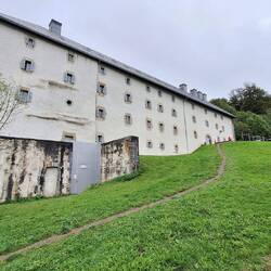 Our accommodation for tonight, despite it's austere facade the volunteer staff were very welcoming.