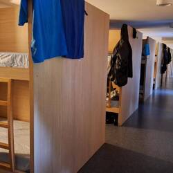 Bunks in blocks of four, we were sharing with a mother and daughter from Heidelberg.