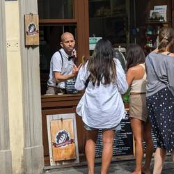Busy coffee shop in university area
