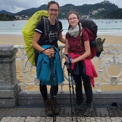 Mit Aline am Strand in San Sebastian