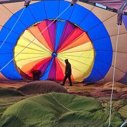 Our pilot, Andy, inside the balloon.
