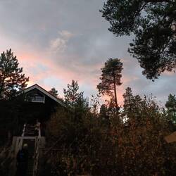 Abendstimmung über dem Camp