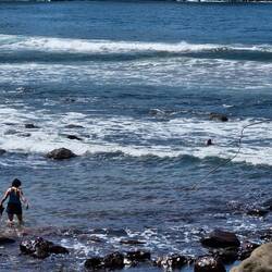 This water was so hot, if there was not the waves coming in I recon you could boil an egg.