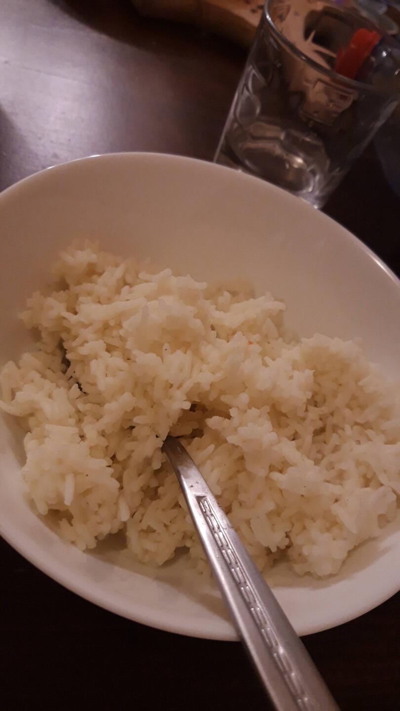 zum dritten Mal plain white rice