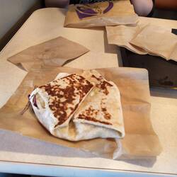 Lunch time at Taco Bell on our drive back to Boston