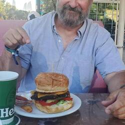 Now that's a burger!!