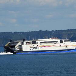 Condor taken Condor leaving taken from Havelet Beach with alderny in the background