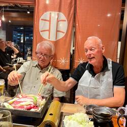 Ian and Mike cooking up the sukiyaki