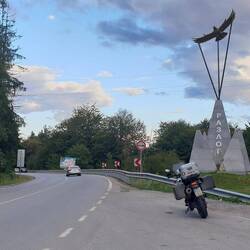 Der Adler breitez seine Schwingen aus.