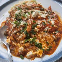 An excellent Shrimp Saganaki