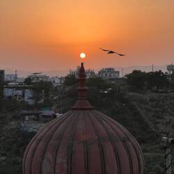 Sonnenuntergang vom Hoteldach