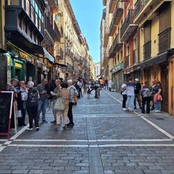 Calle Estafeta, one of the streets where they run with the bulls.