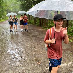 Everyone walking in the rain