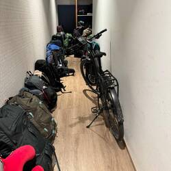 Velo im 7. Stock parkiert
