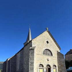The church with scallop shell of St.James over the door, always open to pilgrims