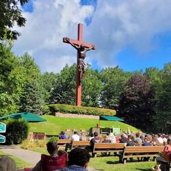 Cross in the Woods, Indian Village, the largest crucifix in N America
