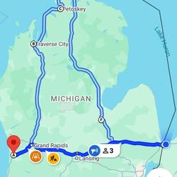 Stops in Port Huron, Holland, Traverse City, Mackinac City, Gaylord, Saginaw and Port Huron