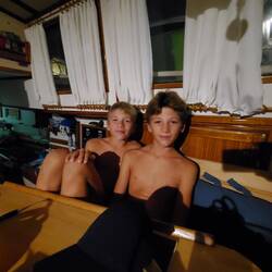 Séance cinéma bien méritée à l'arrivée à Corfou