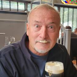 Randy enjoyed his complimentary pint.