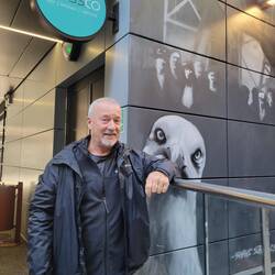 There were interesting murals around the city. This pigeon was outside our hotel.