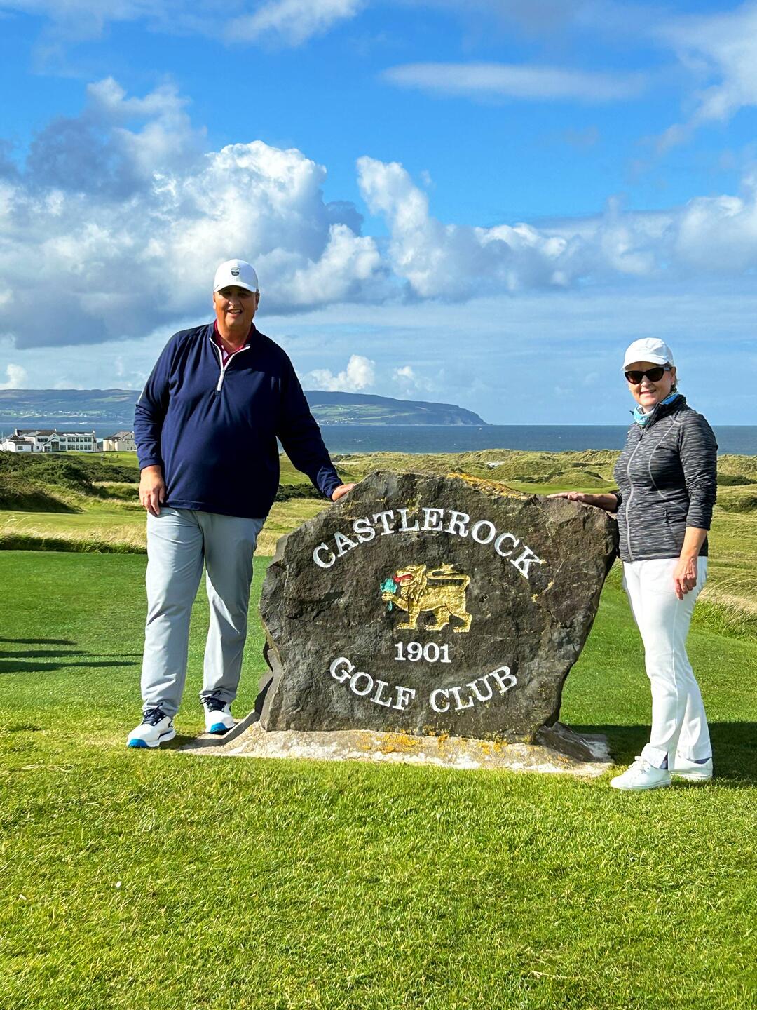On the 17th tee box , the point on the north is Ireland