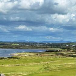 A couple of the holes in the front 9 with the River Bann in the background