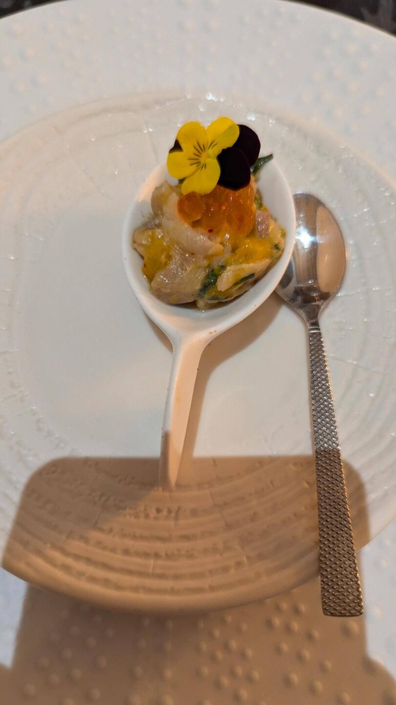 Amuse bouche - similar to a ceviche with roe