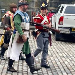 Some of the people re-enacting historical events