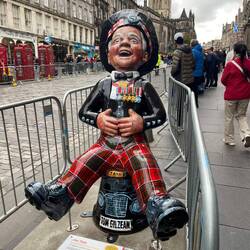 A statue honouring Tom Gilzean a 99 year old war veteran who raised £1M for charity