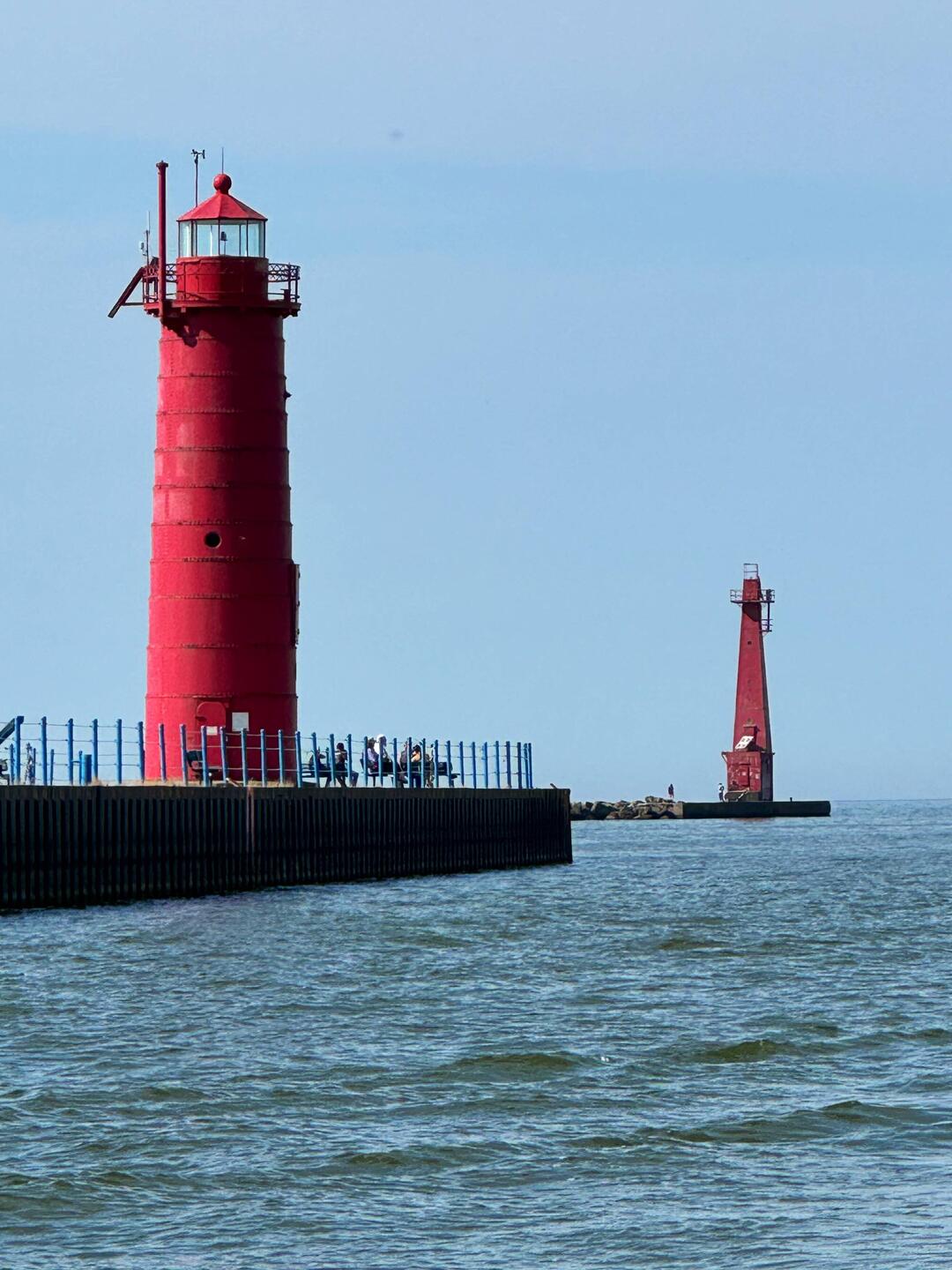 Muskegon South Pier (1903) and Breakwater (1851) lighthouses