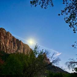 The rising moon from my campsite