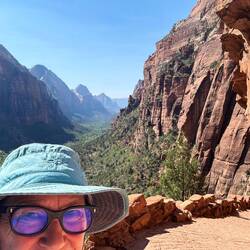 The view from halfway up the West Rim Trail. See that incline? The whole trail was that!