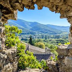 Not sure what made this hole in the wall but it makes a good frame