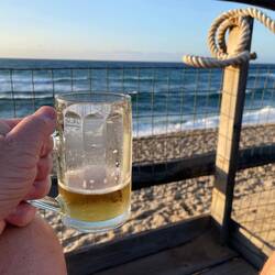 Feierabendbier am Strand