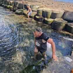 Ralph checking out the fresh water spring