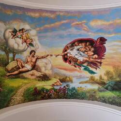 Für uns: Nachgemalter Kitsch ... in der Sixtinischen Kapelle gefällt es uns.