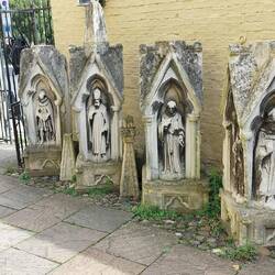 In the yard; Church relics