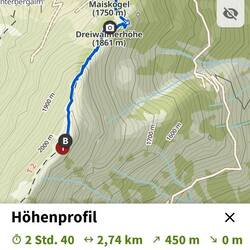 erster Teil des Weges (Komoot hatte einfach die Aufzeichnung beendet)