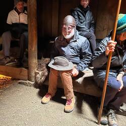 Roger Tries on a Helmet