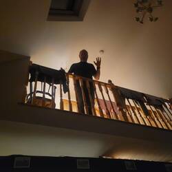 One of the bedrooms and bathrooms was in a loft.