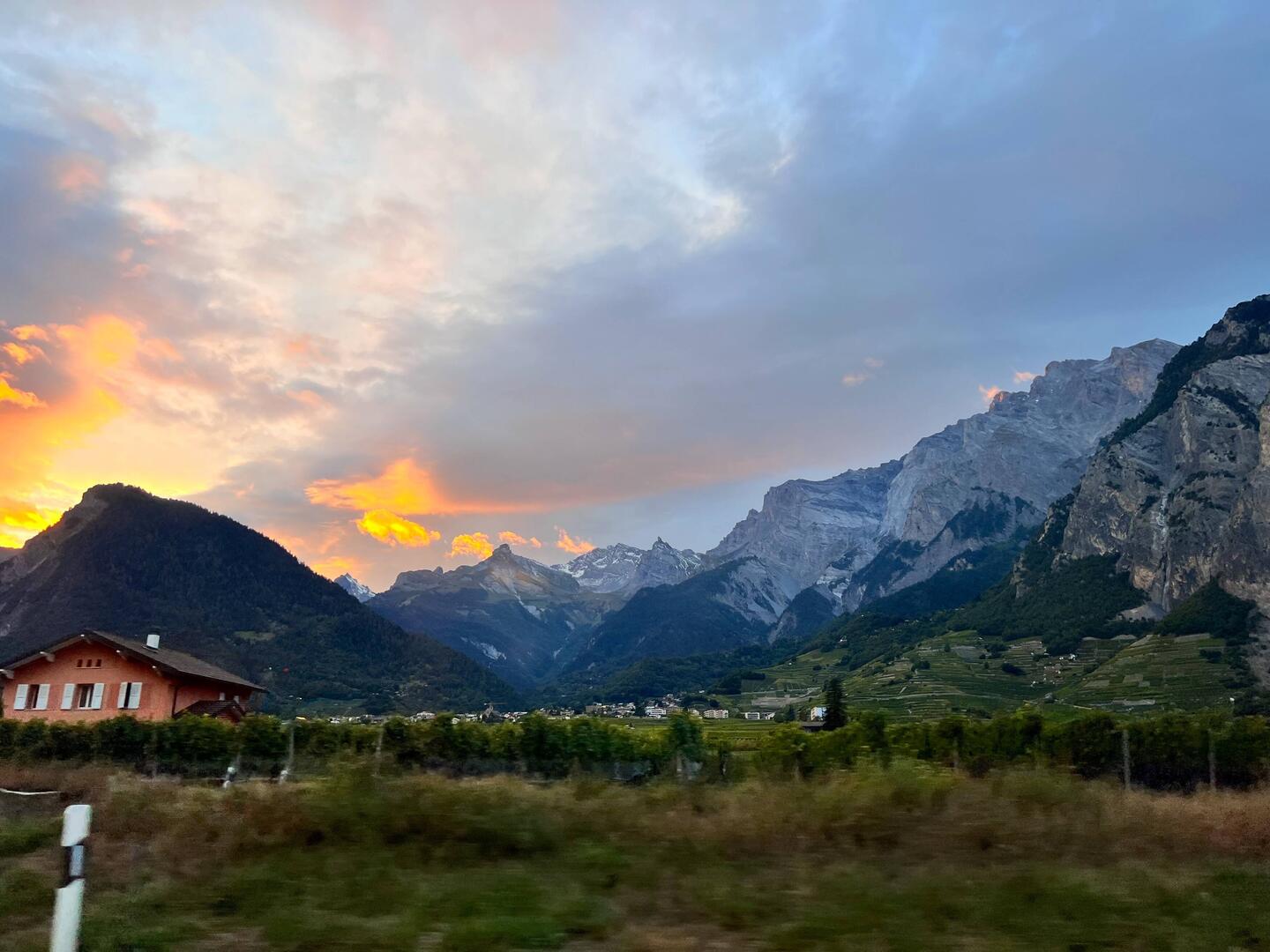 Schöne Abendstimmung auf der Anfahrt
