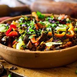 Ajapsandali - Ragout von Aubergine und anderem Gemüse