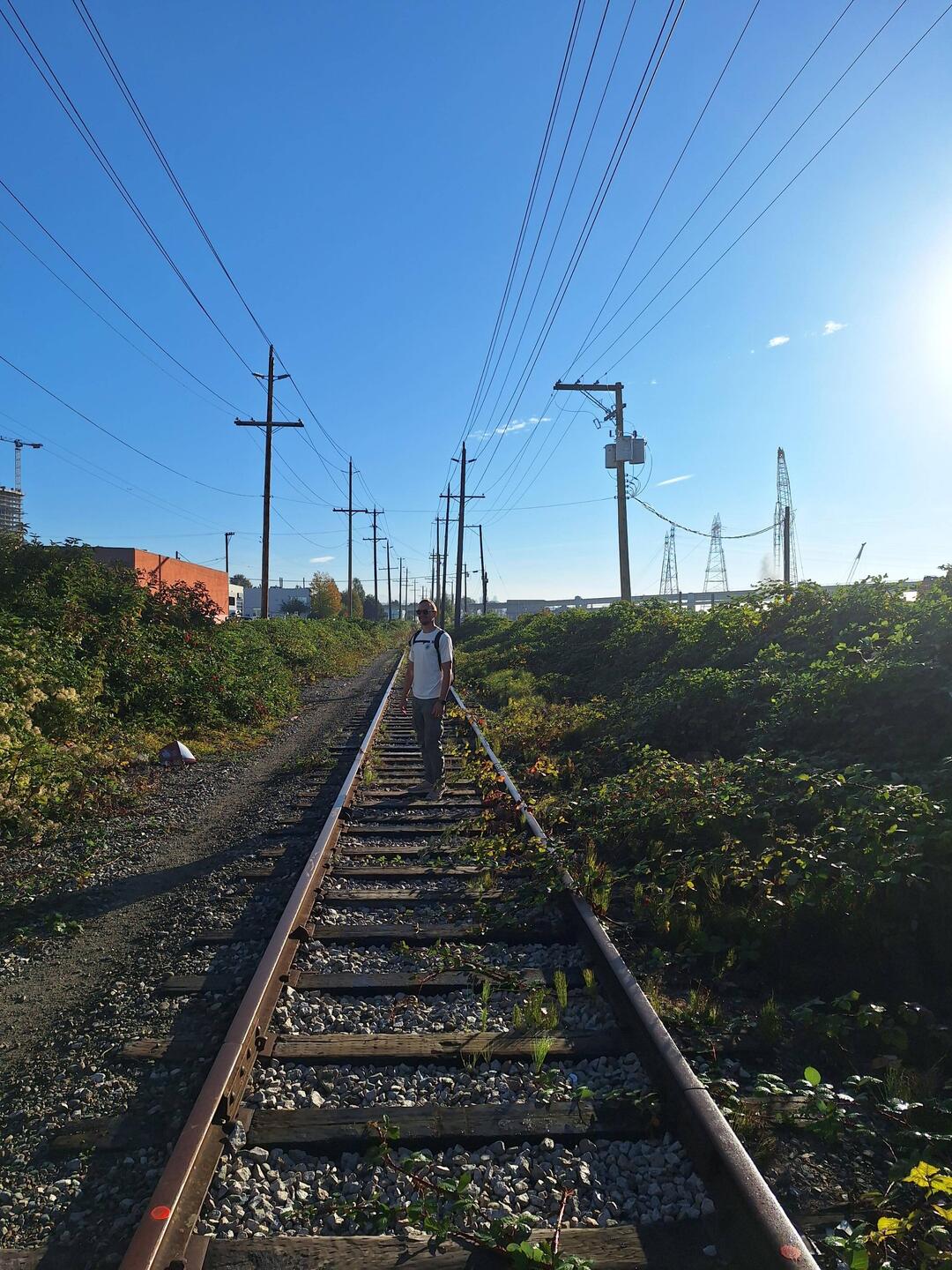 Weg von der Werkstatt zur Skytrain: ein altes Gleisbett