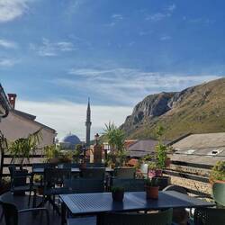 Vue de la terrasse de l'hostel