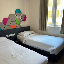 Our tiny hotel room